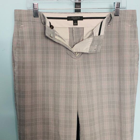 Ann Taylor Gray Plaid Curvy Fit Pants Size 8 - Picture 4 of 8
